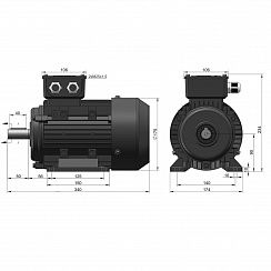 Электродвигатель ESQ PR 90 L2 GST-Б1-S12-IE2 3/3000 IM1081