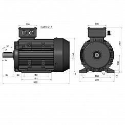 Электродвигатель ESQ PR 100 L6 GST-Б1-S12-IE2 2,2/1000 IM1081