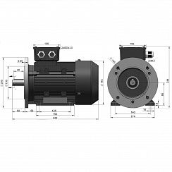 Электродвигатель ESQ PR 90 L4 GST-Б1-S12-IE2 2,2/1500 IM2081